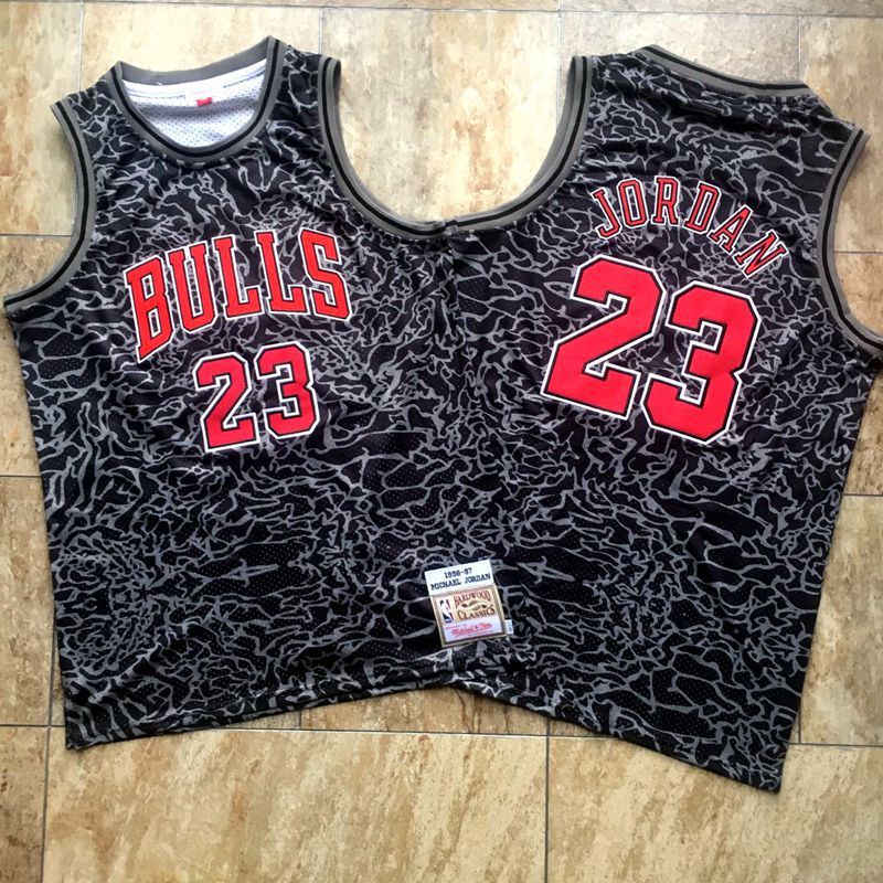 Men Chicago Bulls #23 Jordan Black split tight embroider Mitchell Ness NBA Jerseys
